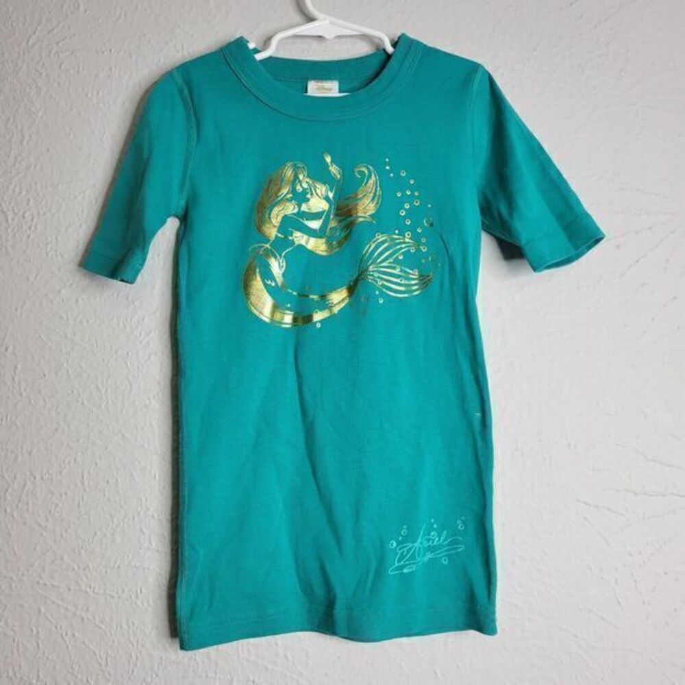 3 / $30 Hanna Andersson Disney Princess 140 Ariel Mermaid Top Gold‎ Foil Graphic